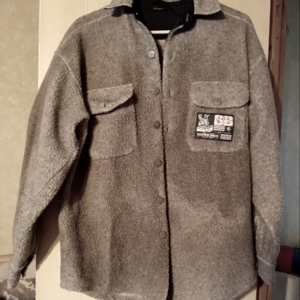 Sherpa type shirt jacket